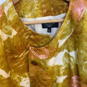 Talbots cotton blazer, textured and vibrant color!